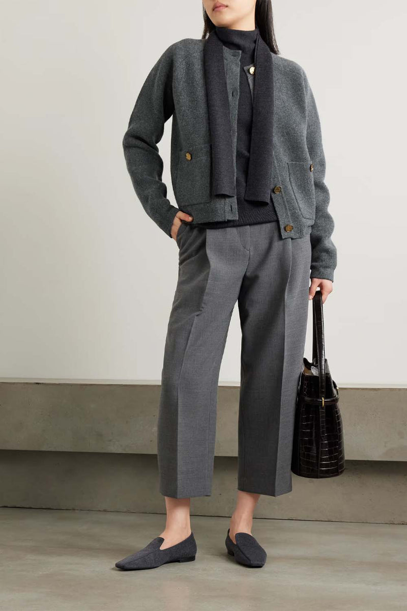 Hammered Button Wool-Blend Cardigan