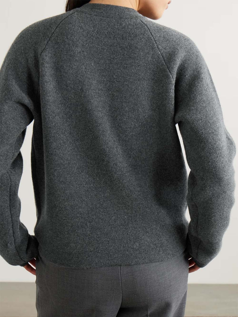 Hammered Button Wool-Blend Cardigan