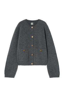 Hammered Button Wool-Blend Cardigan