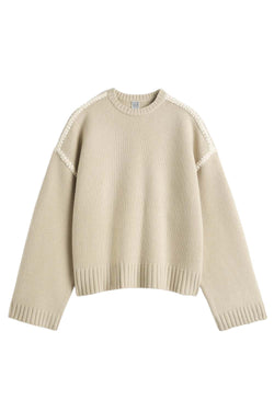 Embroidered Wool & Cashmere Oversized Knit