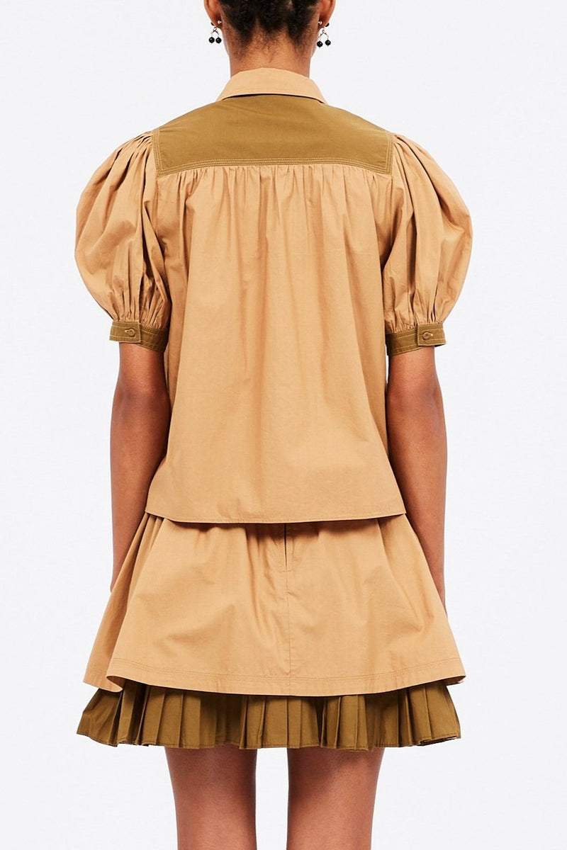 Freja Colour-Blocked Cotton Blouse