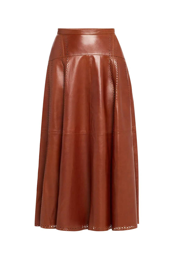 Aninda Leather Midi Skirt