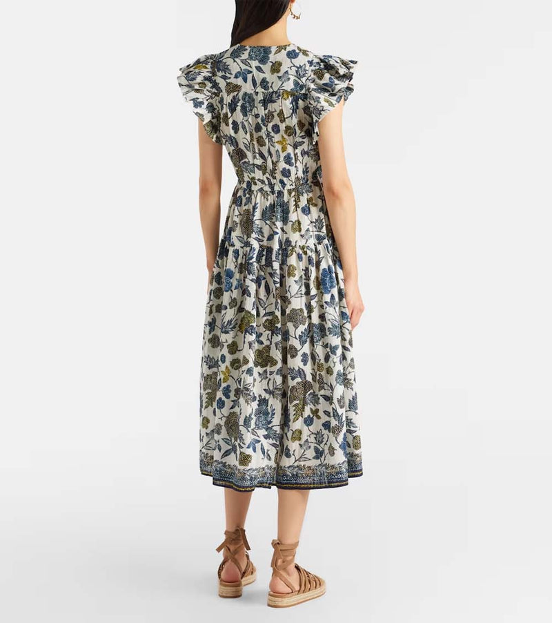 Kairi Flutter Sleeve Midi Dress