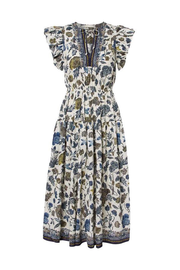 Kairi Flutter Sleeve Midi Dress