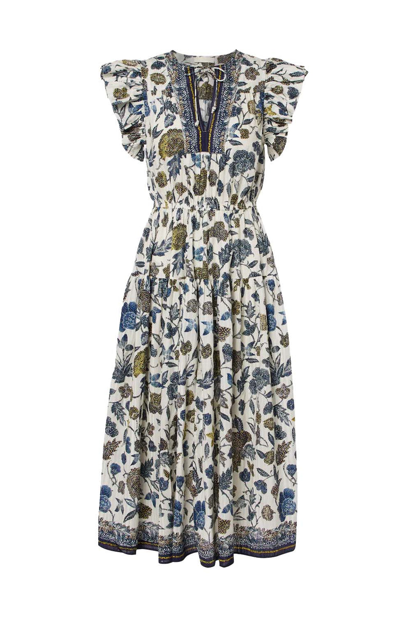 Kairi Flutter Sleeve Midi Dress