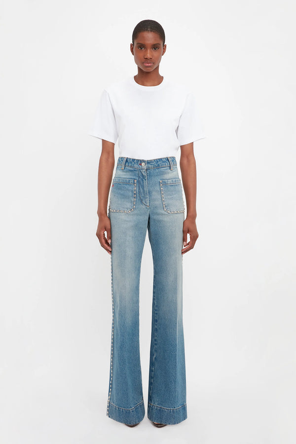 Alina High Waisted Jean with Studs