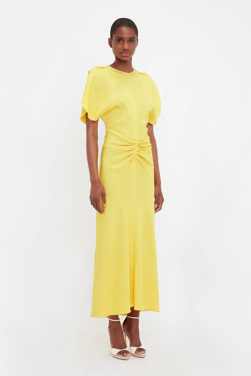 Gathered Waist Midi Dress