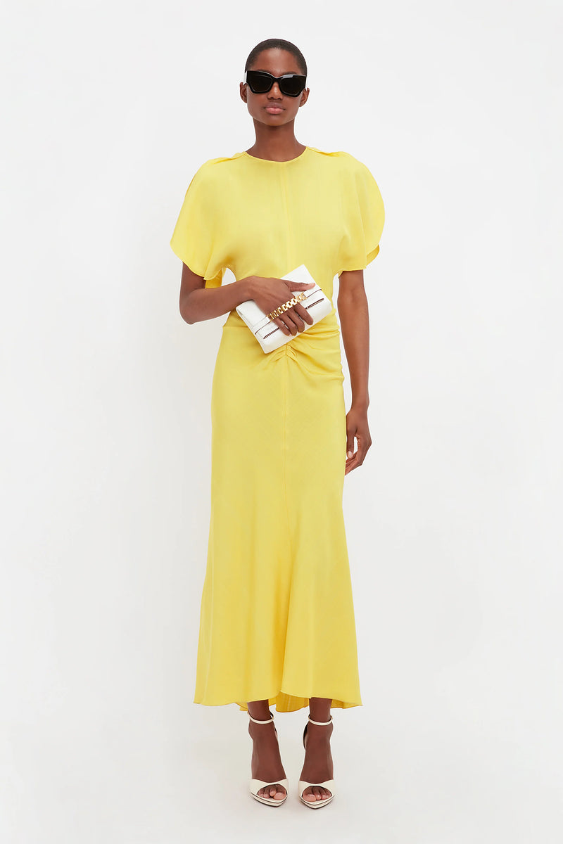Gathered Waist Midi Dress