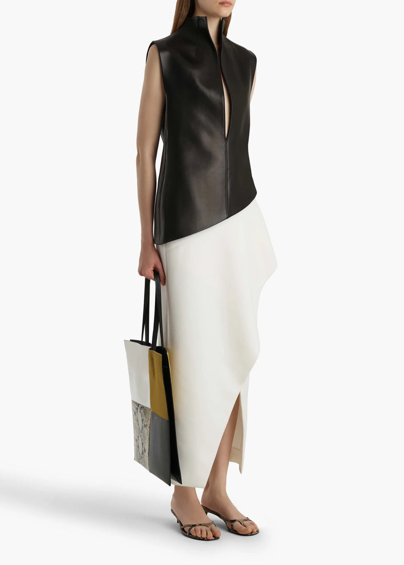 Jaia Asymmetric Wool Midi Skirt