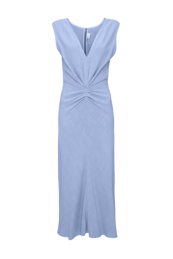 Sleeveless Gathered Waist Midi Dress