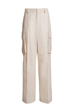 Wool-Blend Wide-Leg Cargo Pants