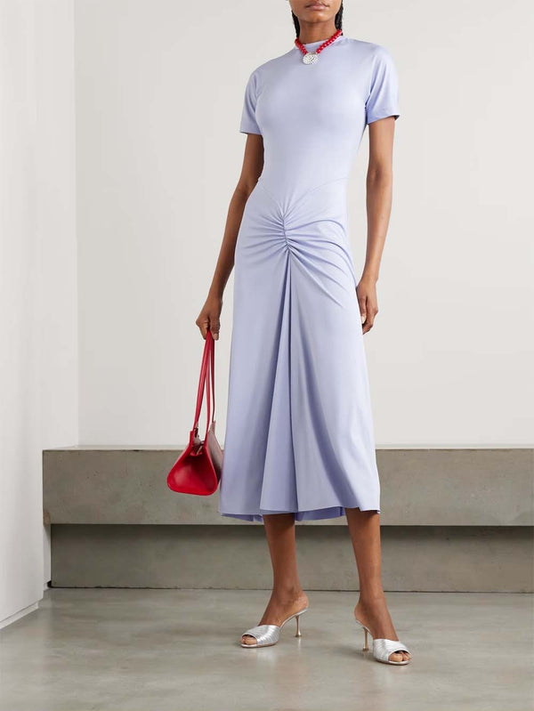 Gathered Waist T-Shirt Midi Dress