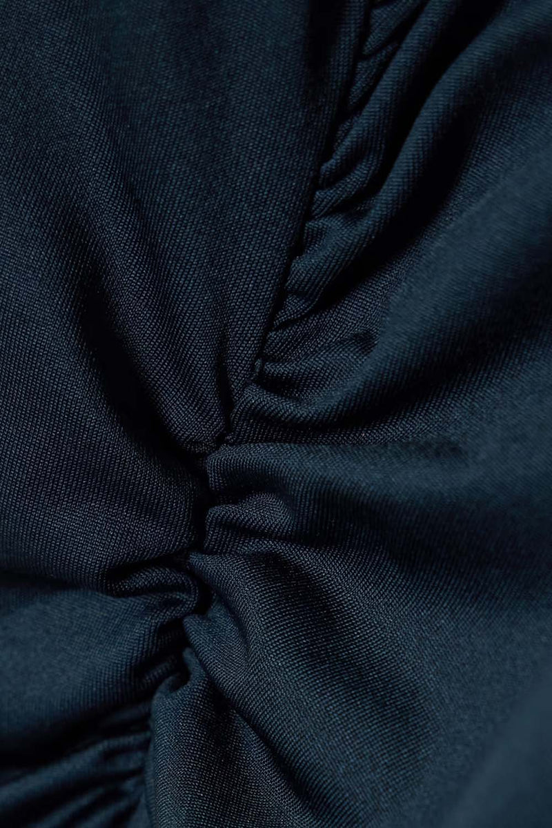 Gathered Detail Crewneck Dress