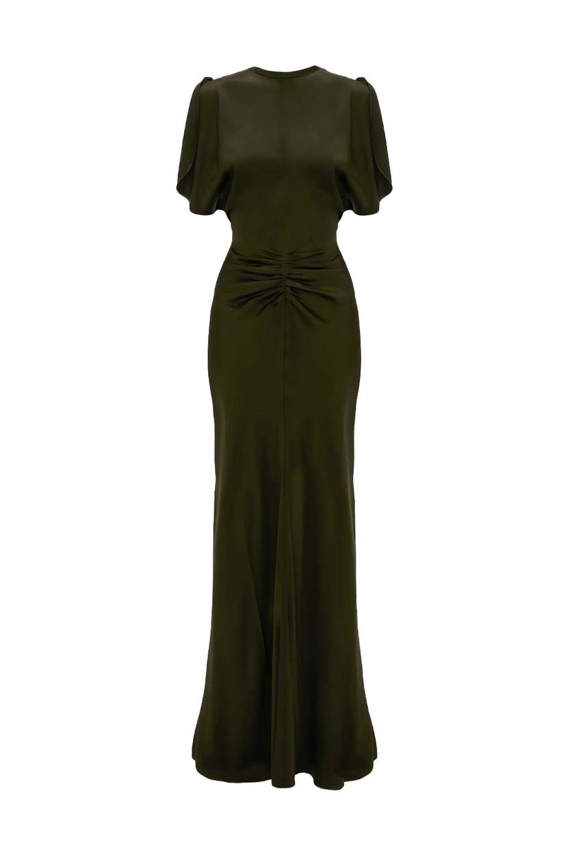 Bella Gathered Waist Floor-length Gown Belinda International Bella Gathered Waist Floor-length Gown Belinda International