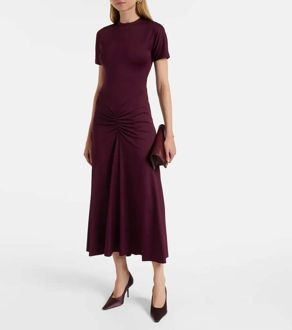 Gathered Waist T-Shirt Midi Dress