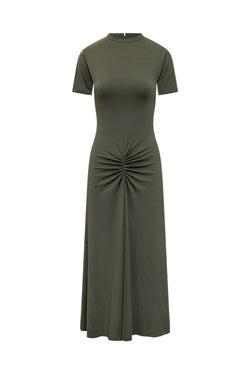 Gathered Waist T-Shirt Midi Dress