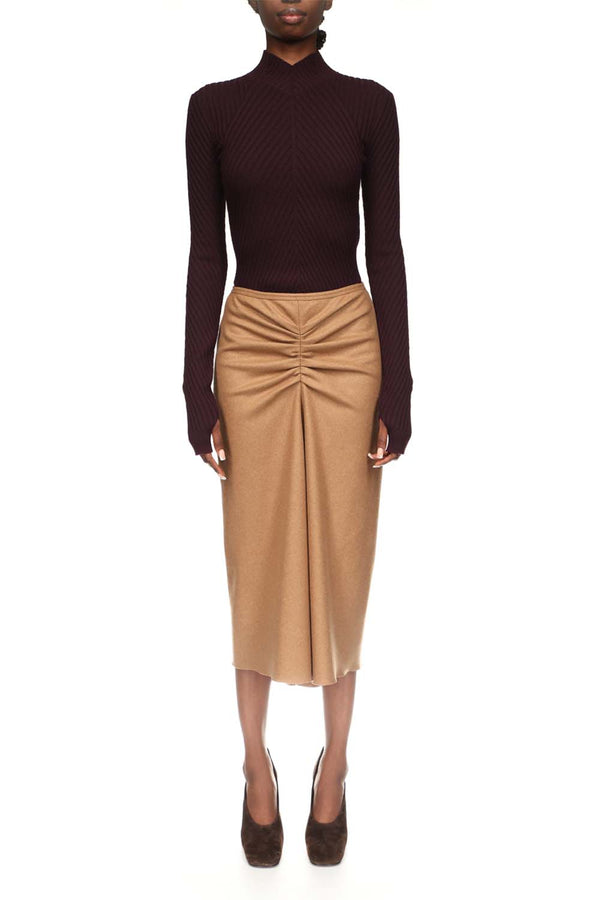 Bella Gathered Waist Midi Skirt