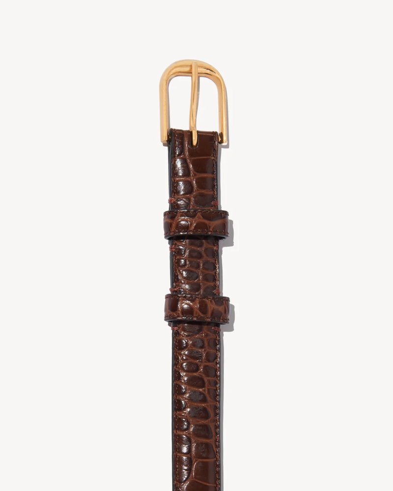 Jane Croc-Effect Leather Belt