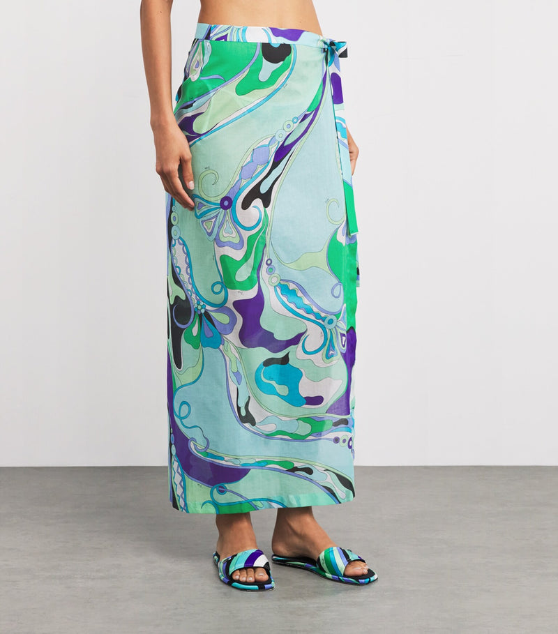 Orchidee Print Tie-Side Cotton Pareo