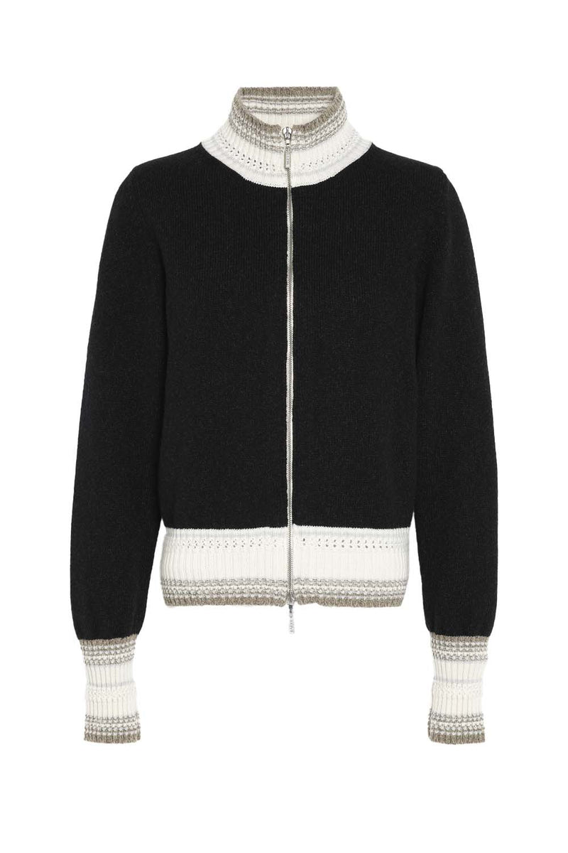 Mottled Cashmere Zip-up Cardigan