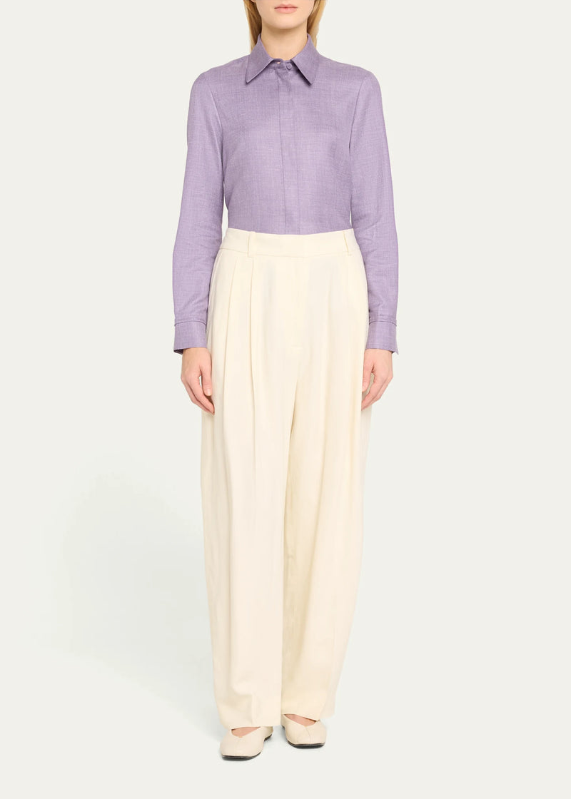Cruz Virgin Wool and Silk-Linen Shirt