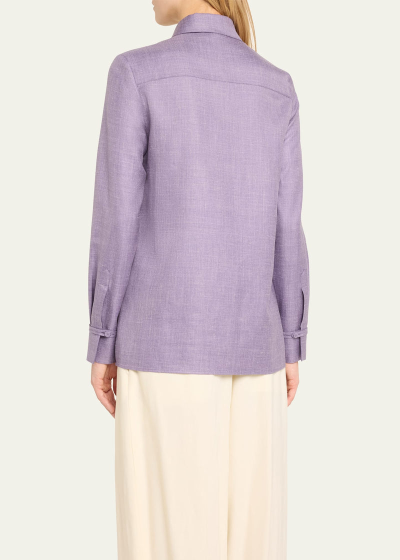 Cruz Virgin Wool and Silk-Linen Shirt