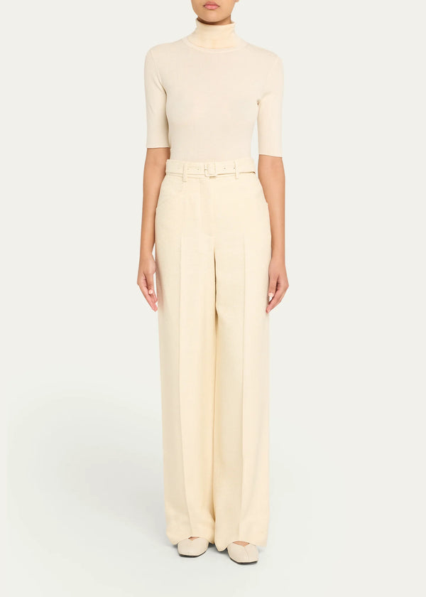 Norman Wide-Leg Silk Tweed Trouser