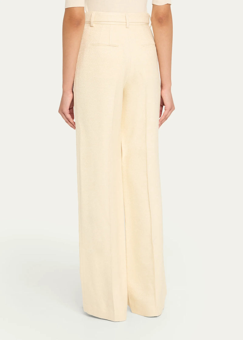 Norman Wide-Leg Silk Tweed Trouser
