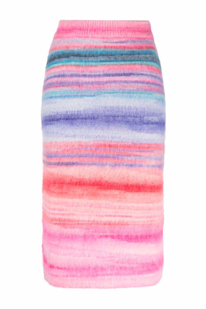 Striped Brushed Mohair Skirt