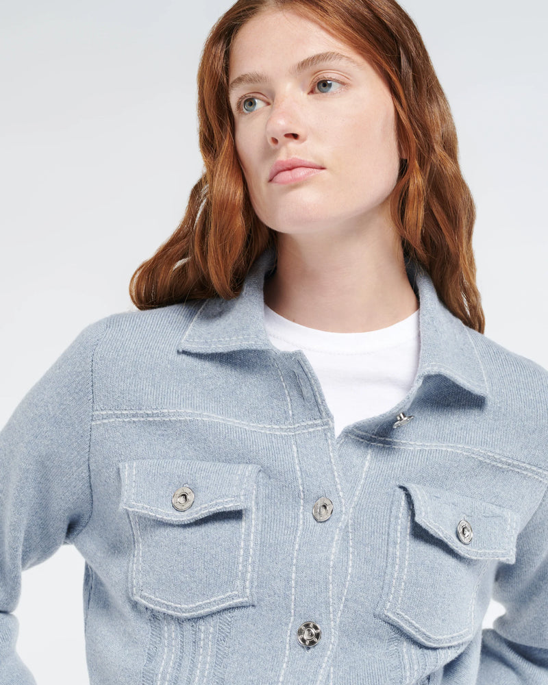 Cashmere & Cotton-blend Denim Jacket