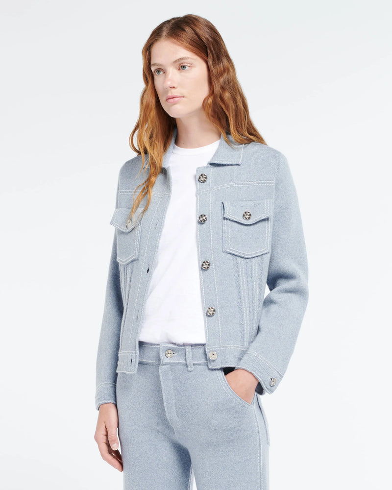 Cashmere & Cotton-blend Denim Jacket