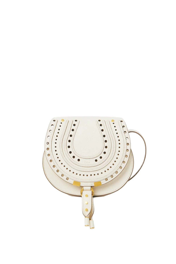 Marcie Small Perforated Leather Saddle Bag