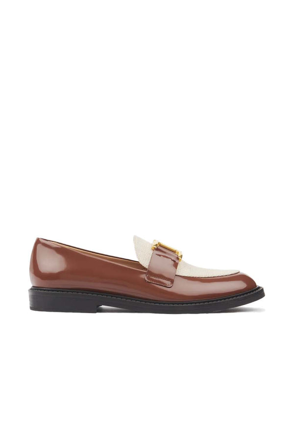 Patent Leather and Canvas Marcie Loafer