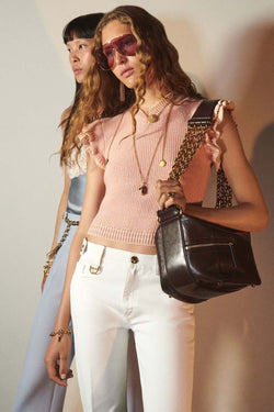 Short Sleeve Wool Knit Top