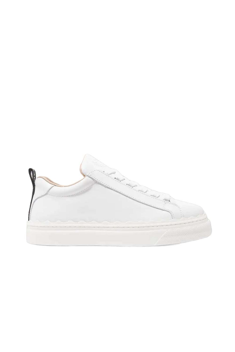 Lauren Scalloped Leather Sneakers