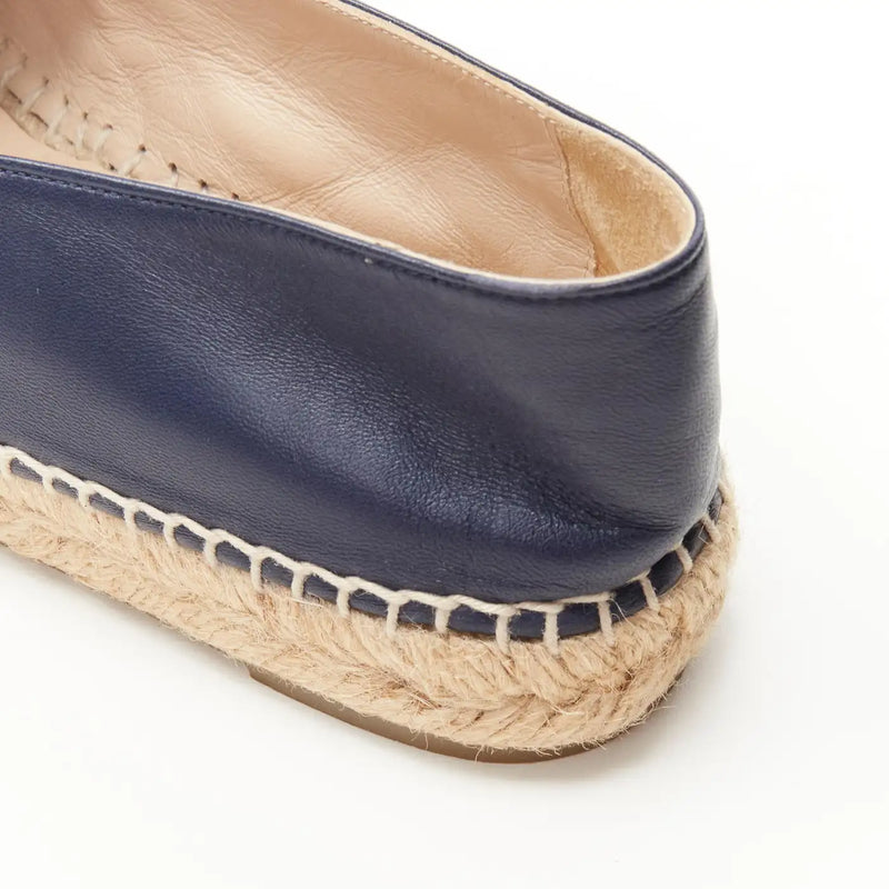 CC Logo Leather & Jute Espadrilles