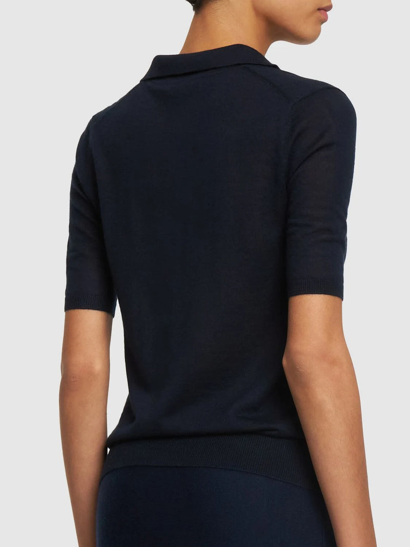 Frank Cashmere and Silk-Blend Polo Knit