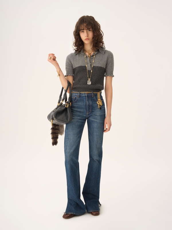 Wool & Cashmere Short-sleeve Polo Knit