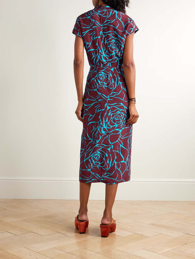 printed satin effect midi dress Acton satin effect midi dress