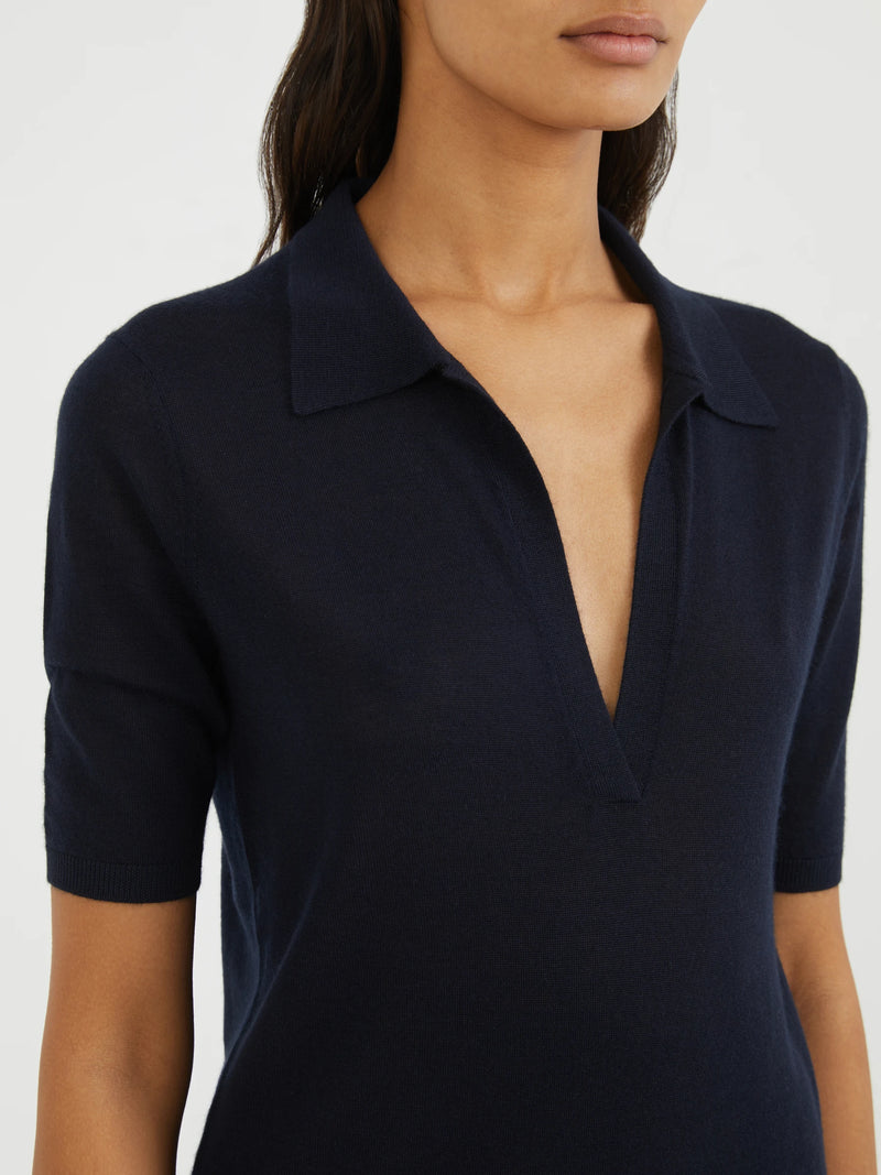 Frank Cashmere and Silk-Blend Polo Knit