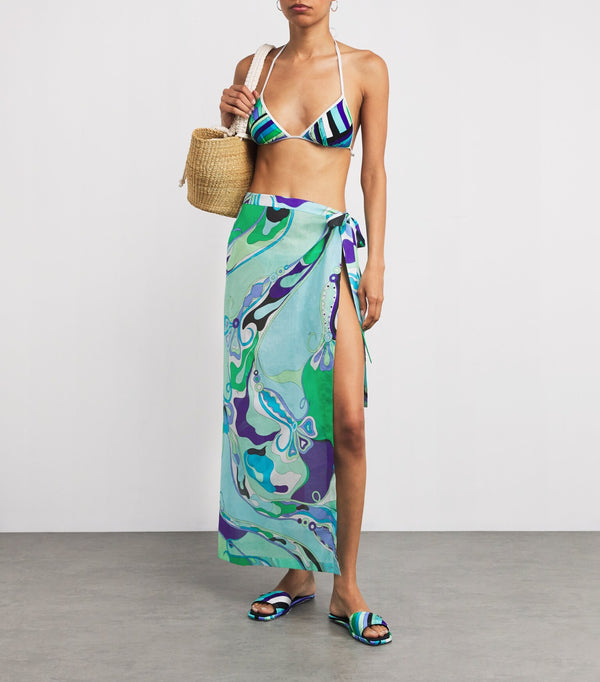 Orchidee Print Tie-Side Cotton Pareo