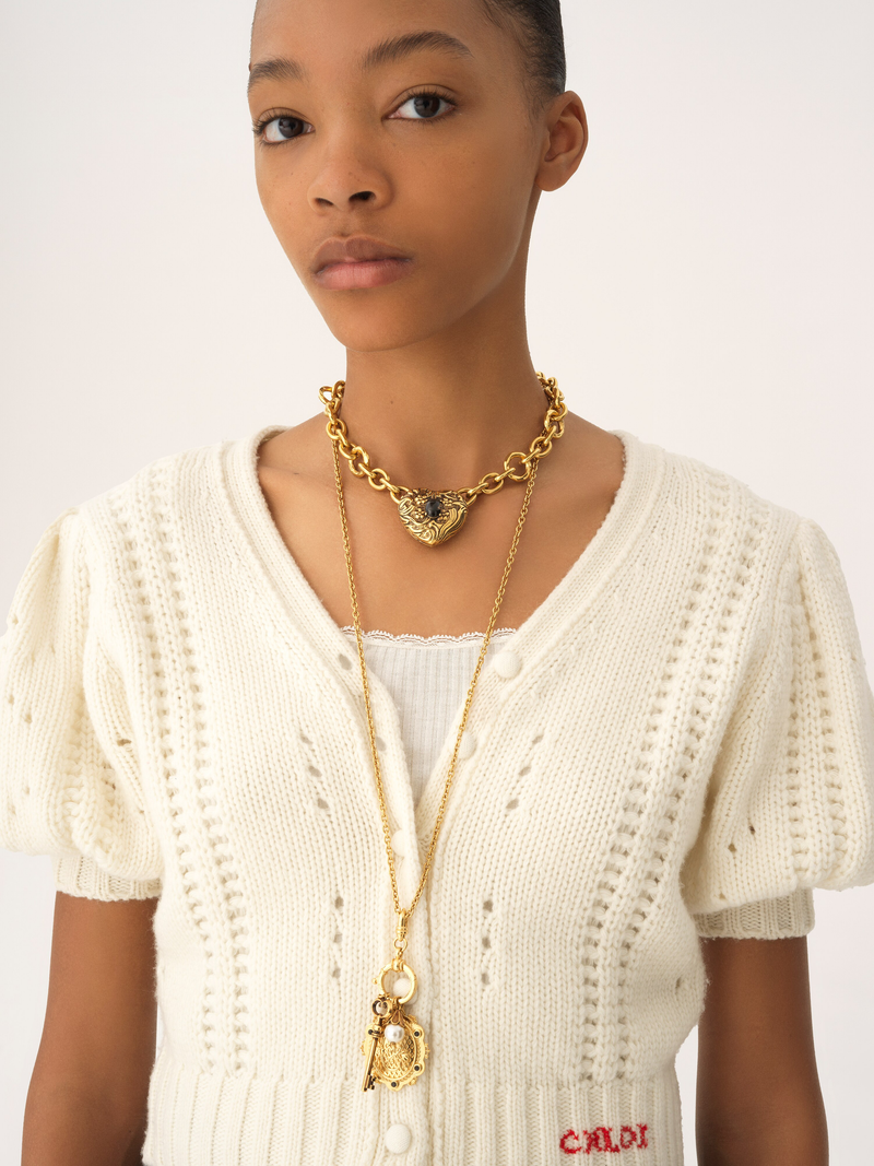 Puff-sleeve Wool & Cashmere Cardigan