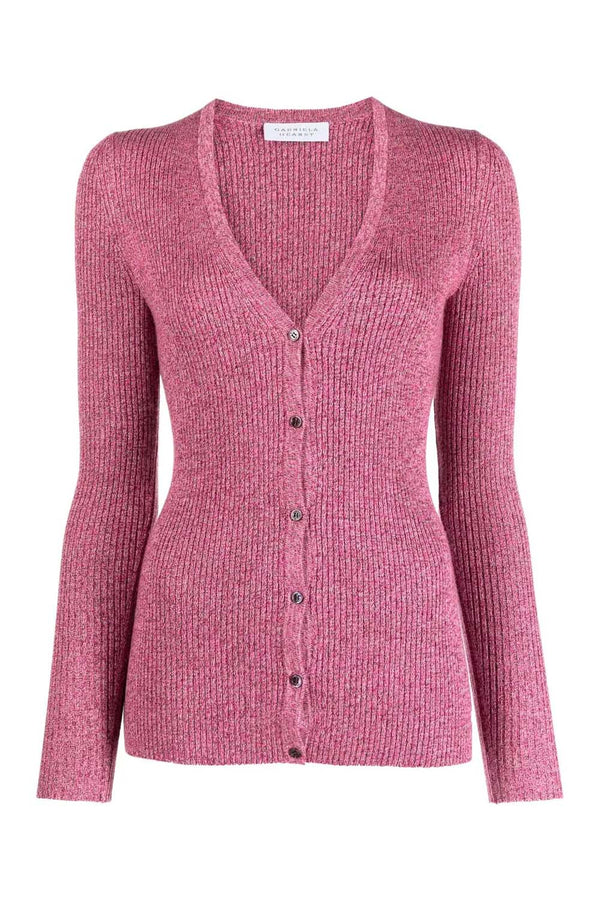 Sayra Mélange Ribbed-Knit Cardigan