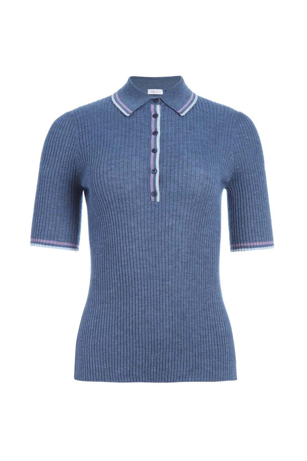 Perro Cashmere and Silk Blend Polo Knit