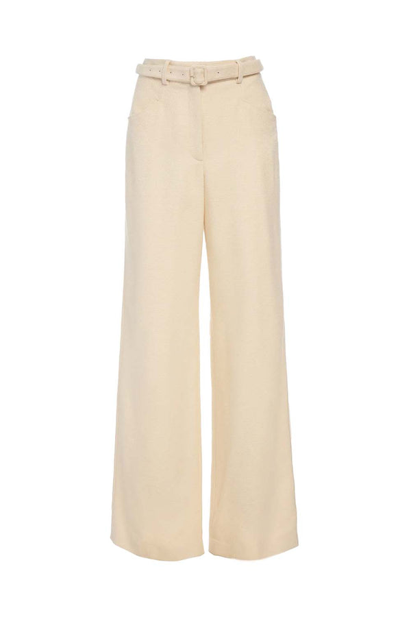 Norman Wide-Leg Silk Tweed Trouser
