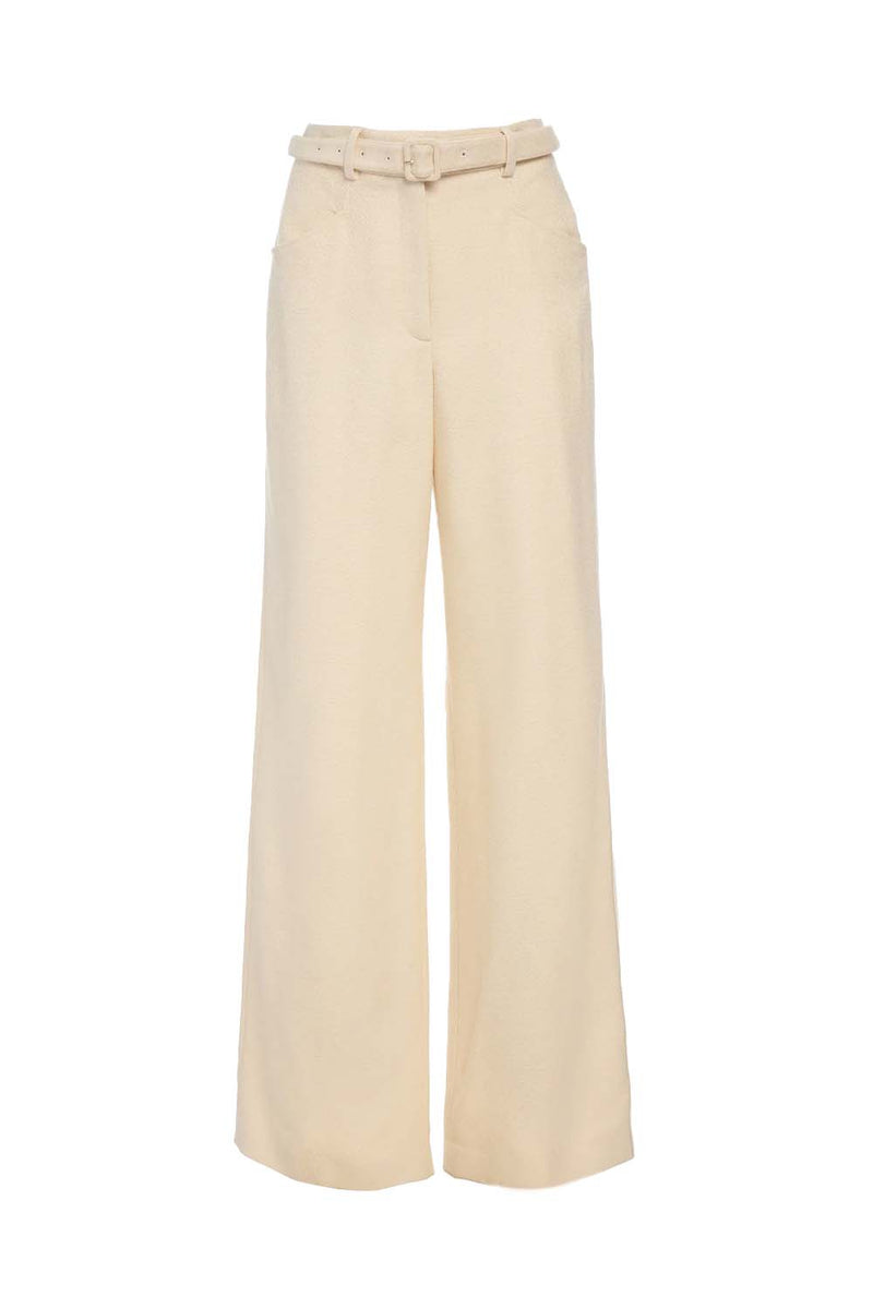 Norman Wide-Leg Silk Tweed Trouser