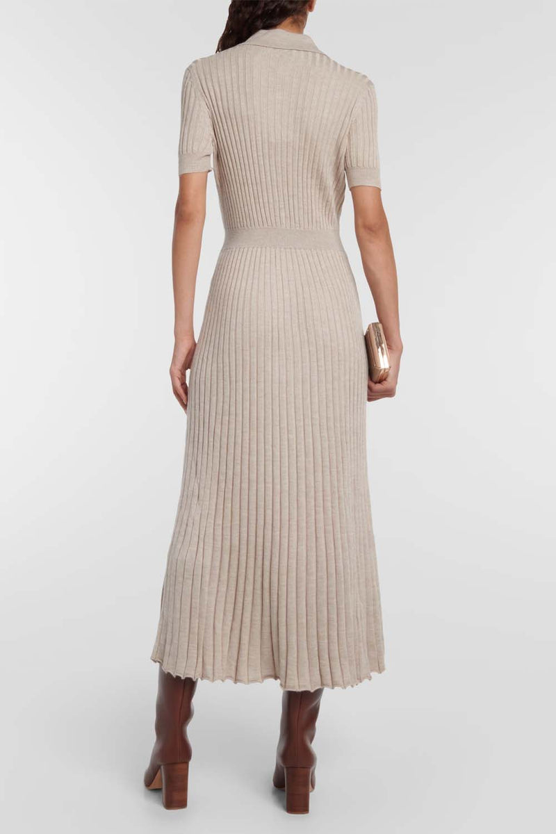 Amor Silk and Cashmere Midi Dress