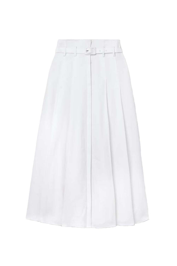 Dugald Pleated Linen Skirt