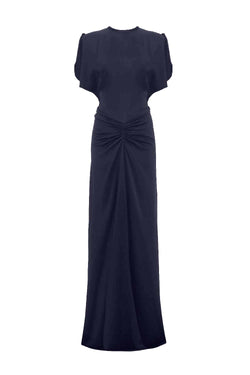 Gathered Waist Floor-Length Gown