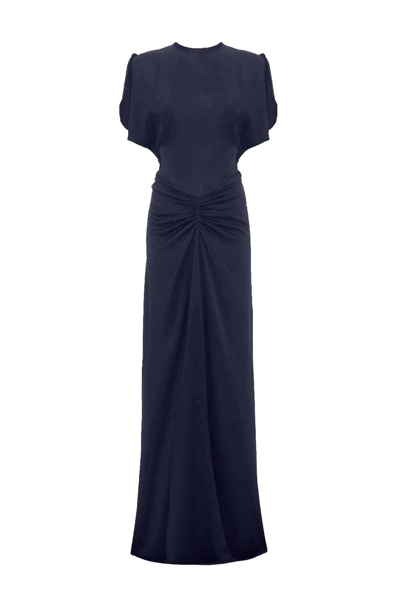 Gathered Waist Floor-Length Gown